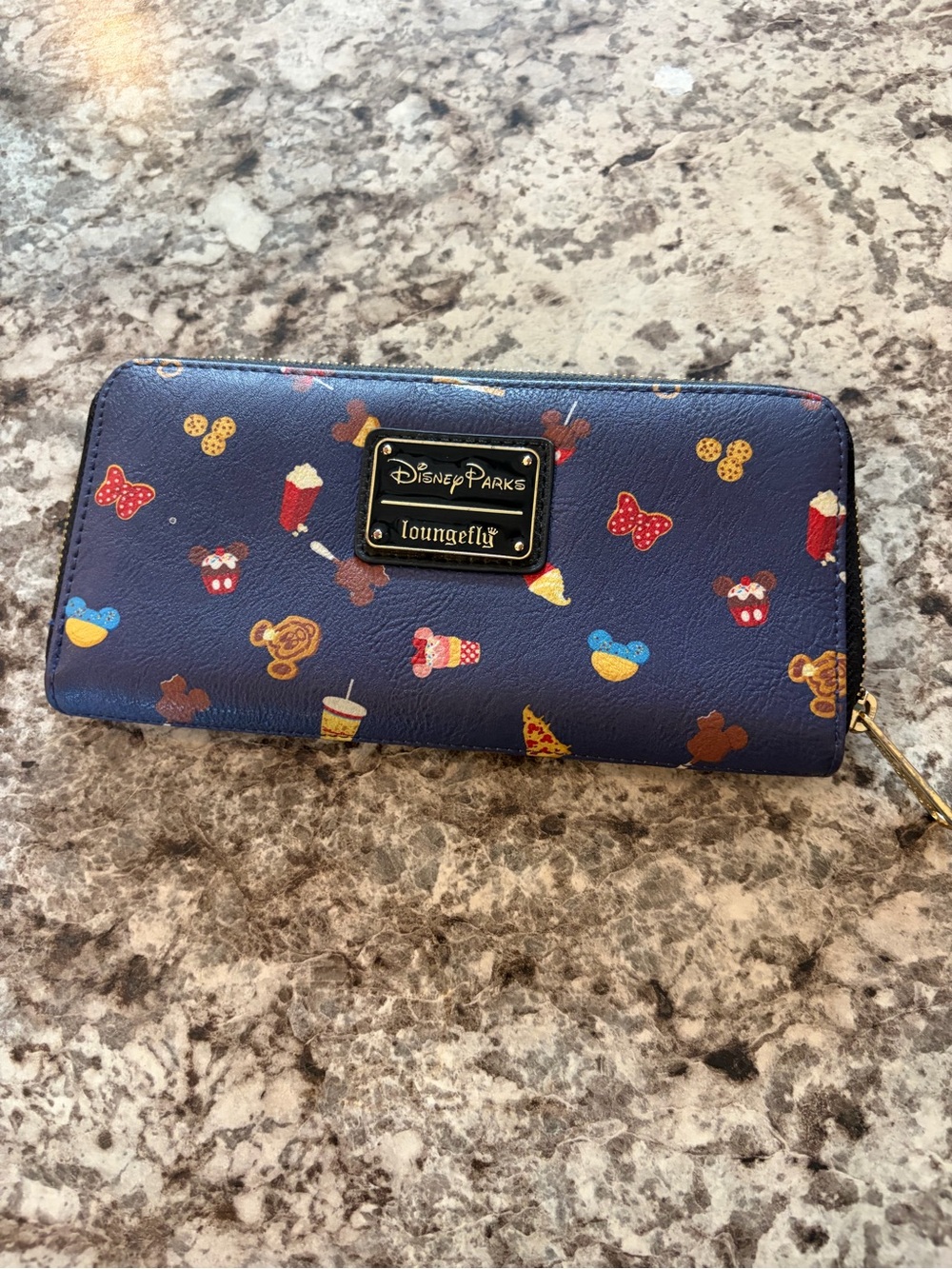 Disney Blue Snack Print Zip Wallet by Loungefly